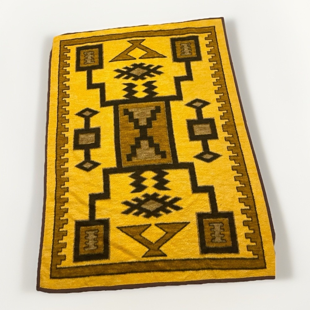 Vtg Ibena Southwest Aztec Throw Blanket Reversible Acrylic Rare‎